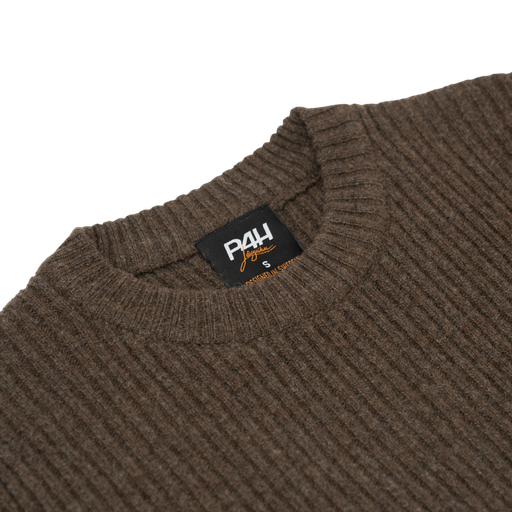 Lambswool sweater with reinforced elbows