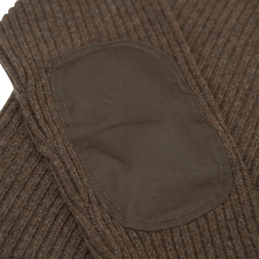 Lambswool sweater with reinforced elbows