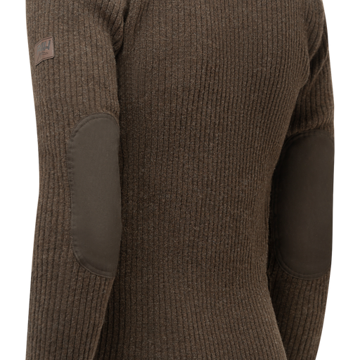 Lambswool sweater with reinforced elbows