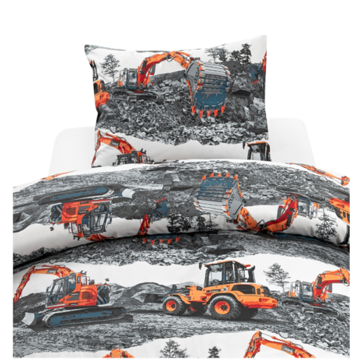 Bettwäsche-Set 2-teilig, Maschinen – Orange Bettwäsche-Set 2-teilig, Maschinen – Orange