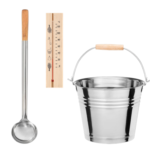 Sauna Set Stainless Steel 3 pcs