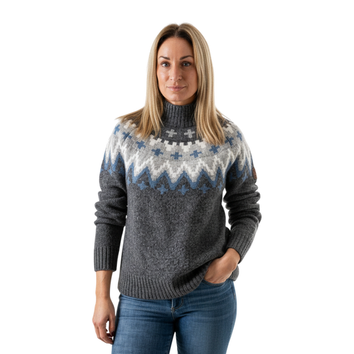 Stickad Mönstrad Tröja – Dam