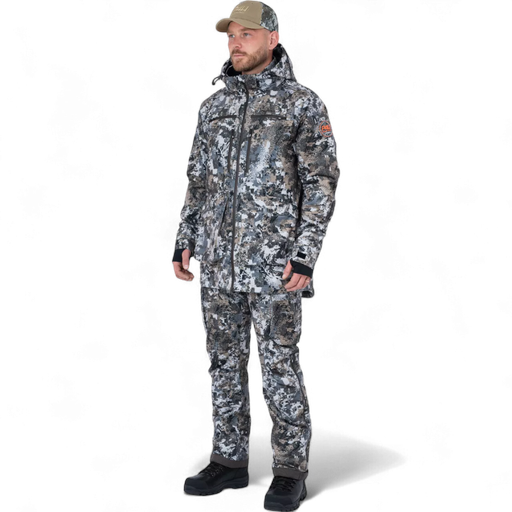 RECON XT – Hunting set, jacket and trousers with suspenders, Grey/Camo P4H