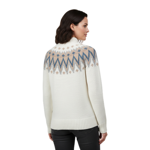 Stickad Mönstrad Tröja – Dam