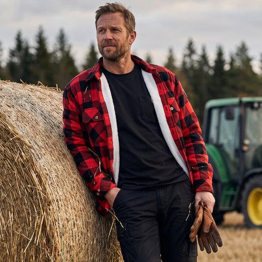 Fodrad Flanellskjorta i bomull