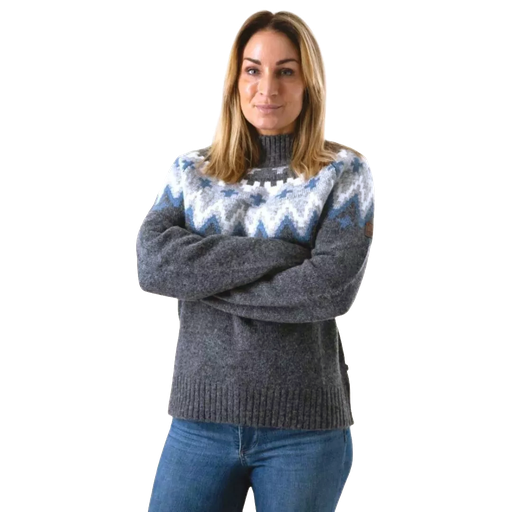 Stickad Mönstrad Tröja – Dam