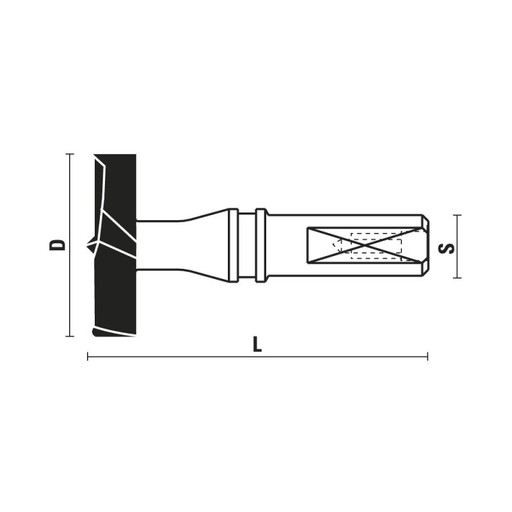 Cylinderborr WHW Z2+2 Ø15 L70 S10x26 vänster