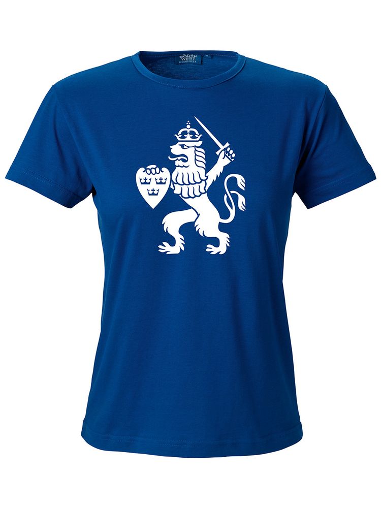 T-shirt Dam, Blå - GBG Lejon (stor logo)
