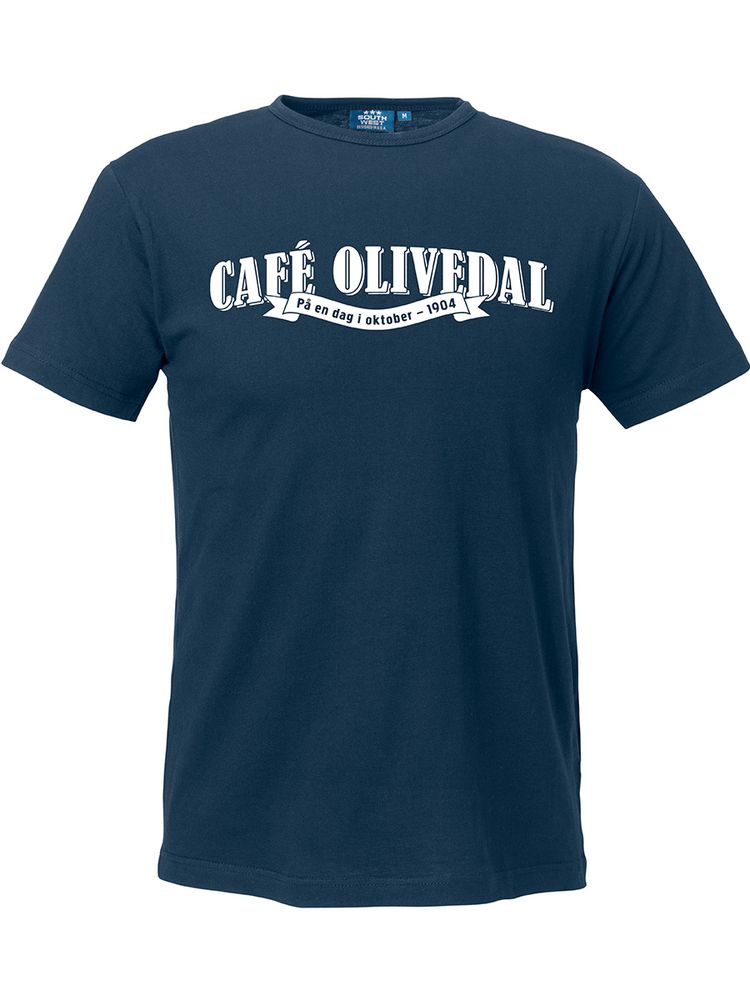 T-shirt Herr, Marinblå - Café Olivedal