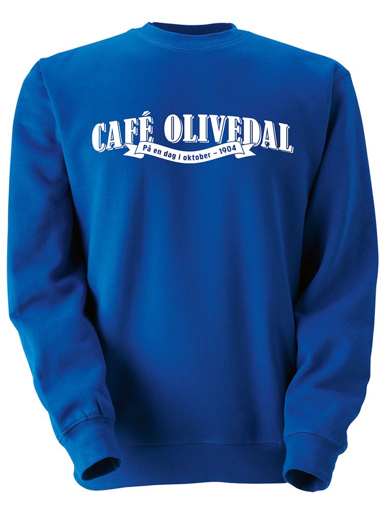 Collegetröja, Blå - Café Olivedal