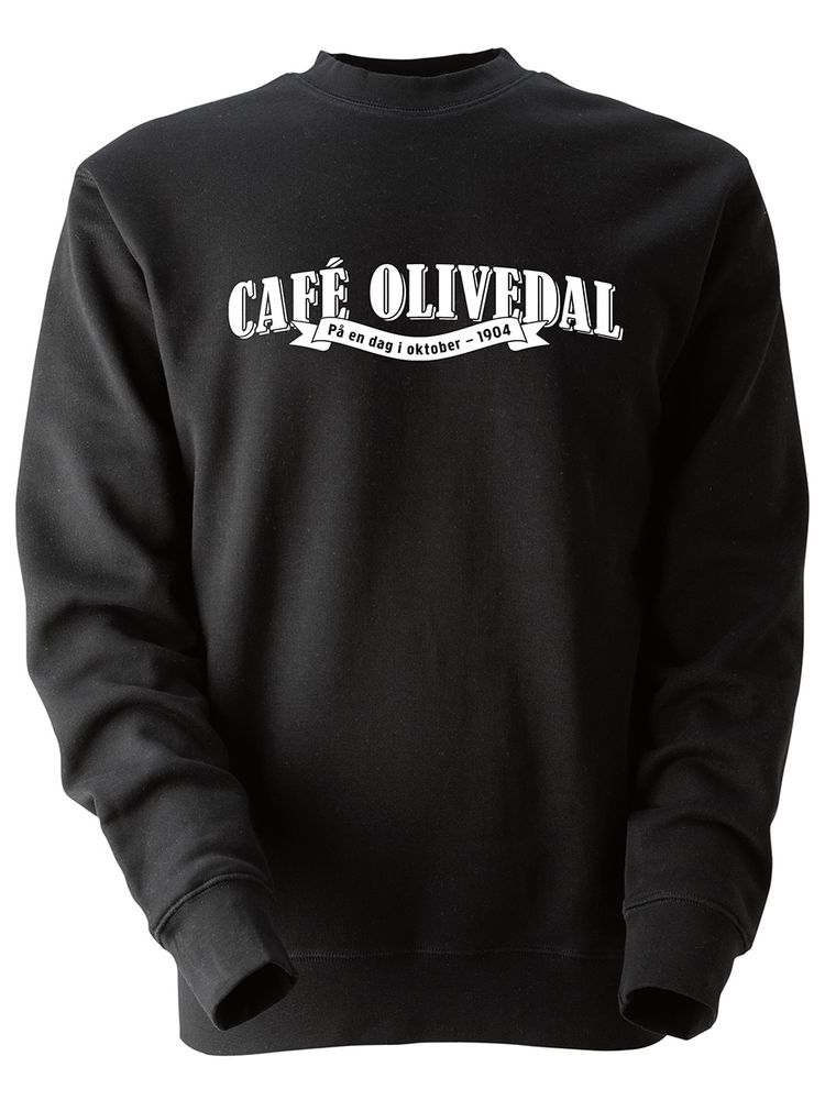 Collegetröja, Svart - Café Olivedal