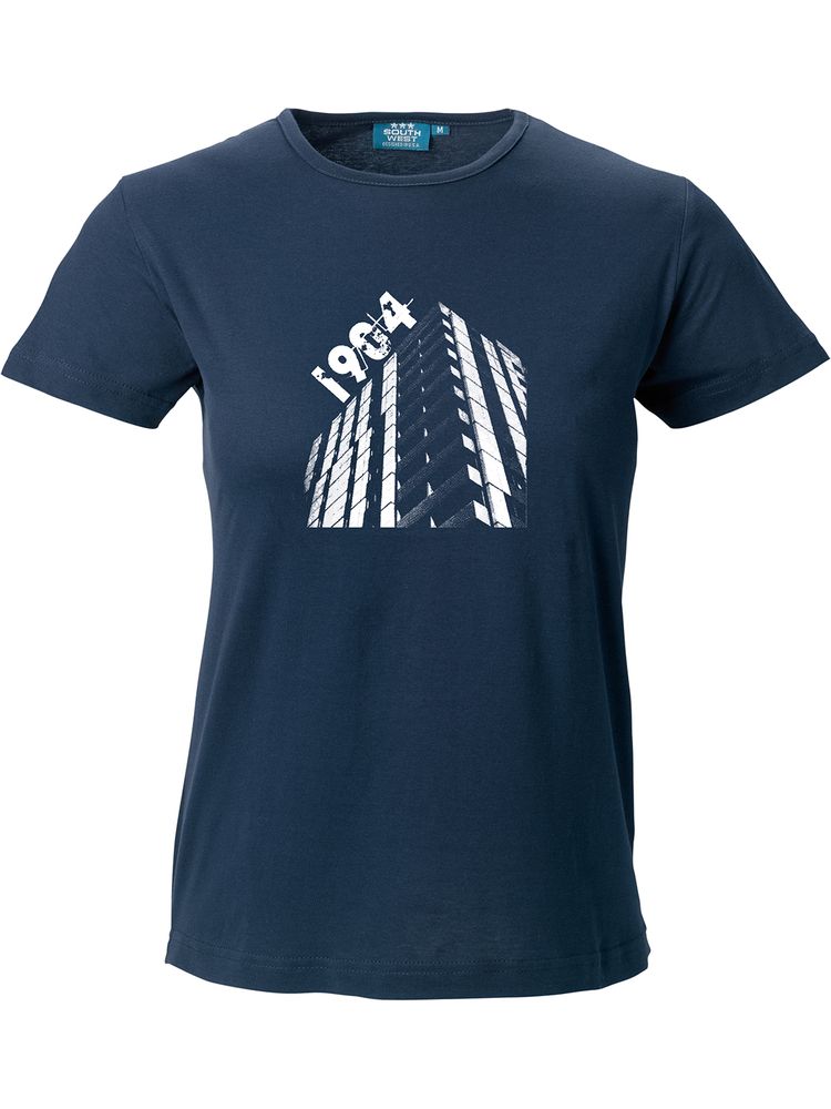 T-shirt Dam, Marinblå - Höghus 1904