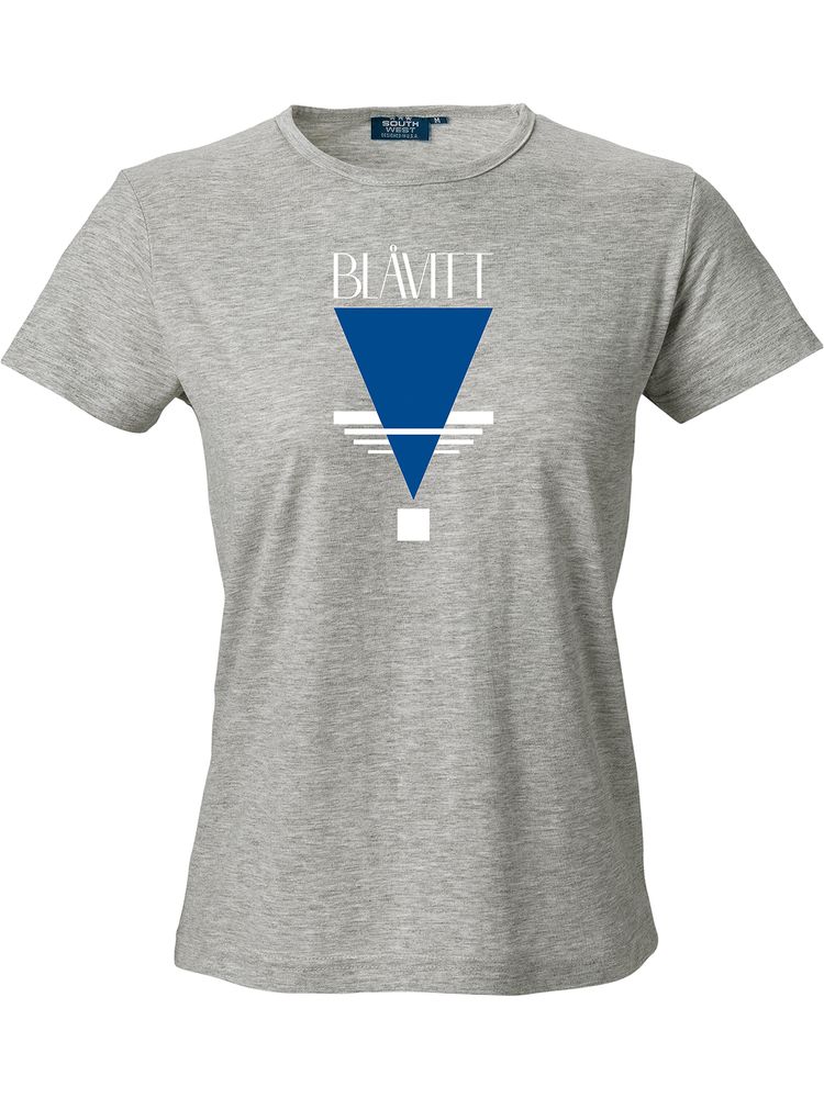 T-shirt Dam, Grå - Blåvitt Triangel