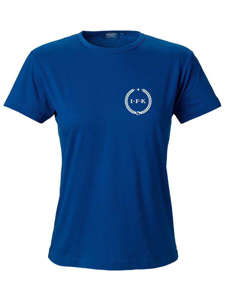 T-shirt Dam, Blå - Kransen (liten logo)