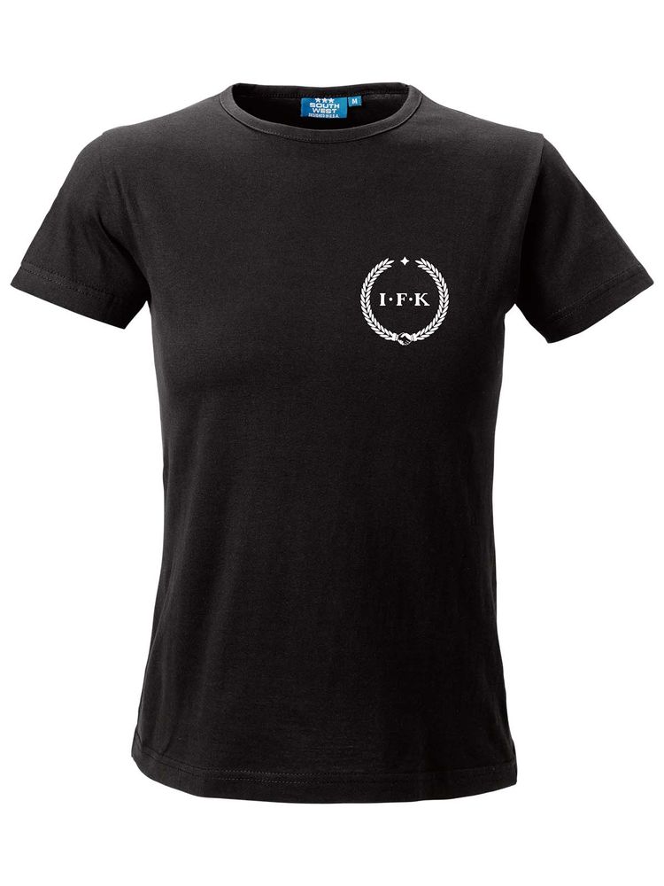 T-shirt Dam, Svart - Kransen (liten logo)