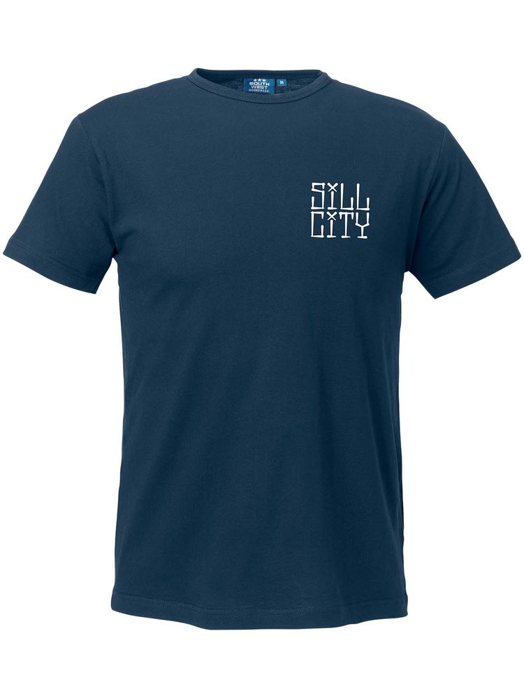 T-shirt Herr, Marinblå - Sill City Text (liten logo)