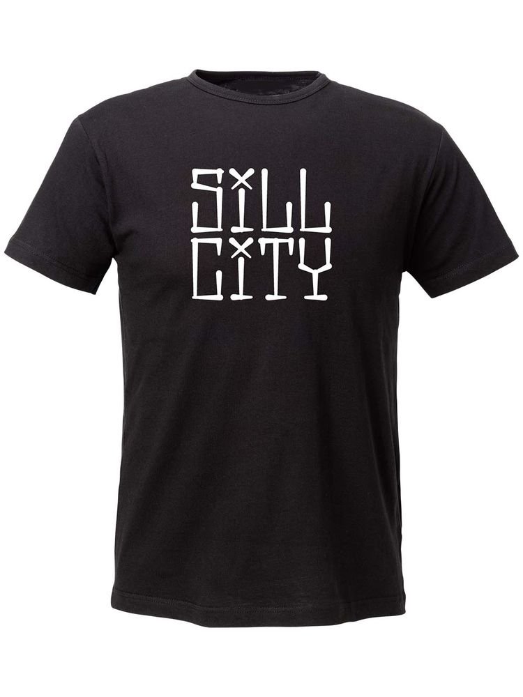 T-shirt Herr, Svart - Sill City Text (stor logo)