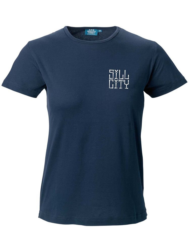 T-shirt Dam, Marinblå - Sill City Text (liten logo)