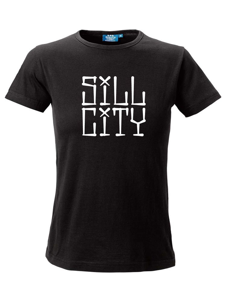 T-shirt Dam, Svart - Sill City Text (stor logo)