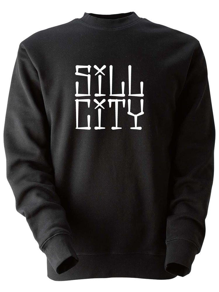Collegetröja, Svart - Sill City Text (stor logo)