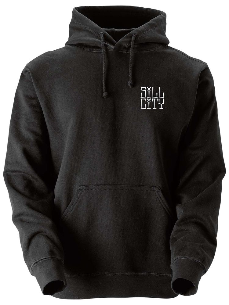 Hoodtröja, Svart - Sill City Text (liten logo)