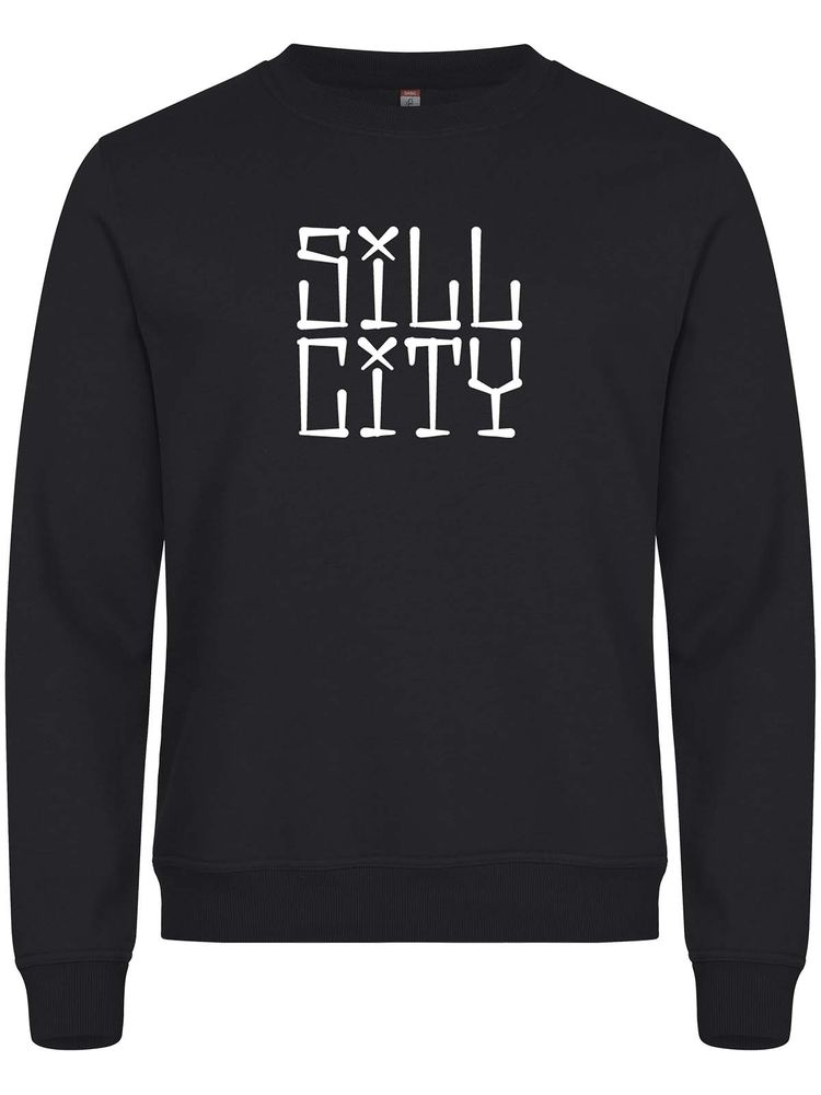 Sweatshirt, Black - Sill City Text (stor logo)