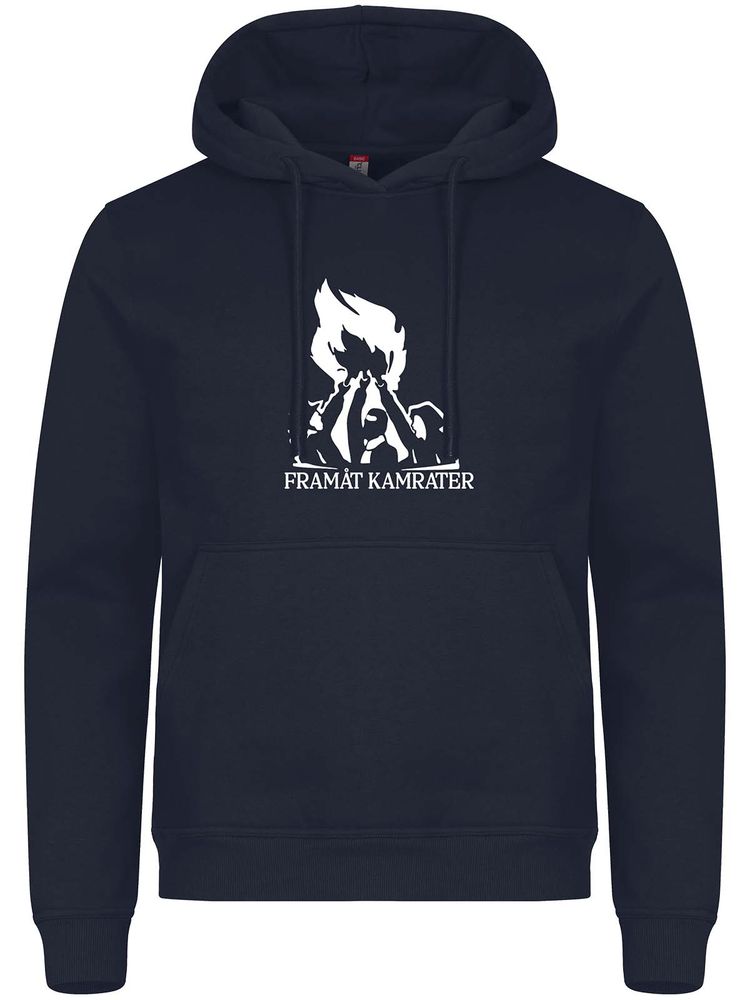 Hoodie, Navy - Framåt Kamrater (stor logo)