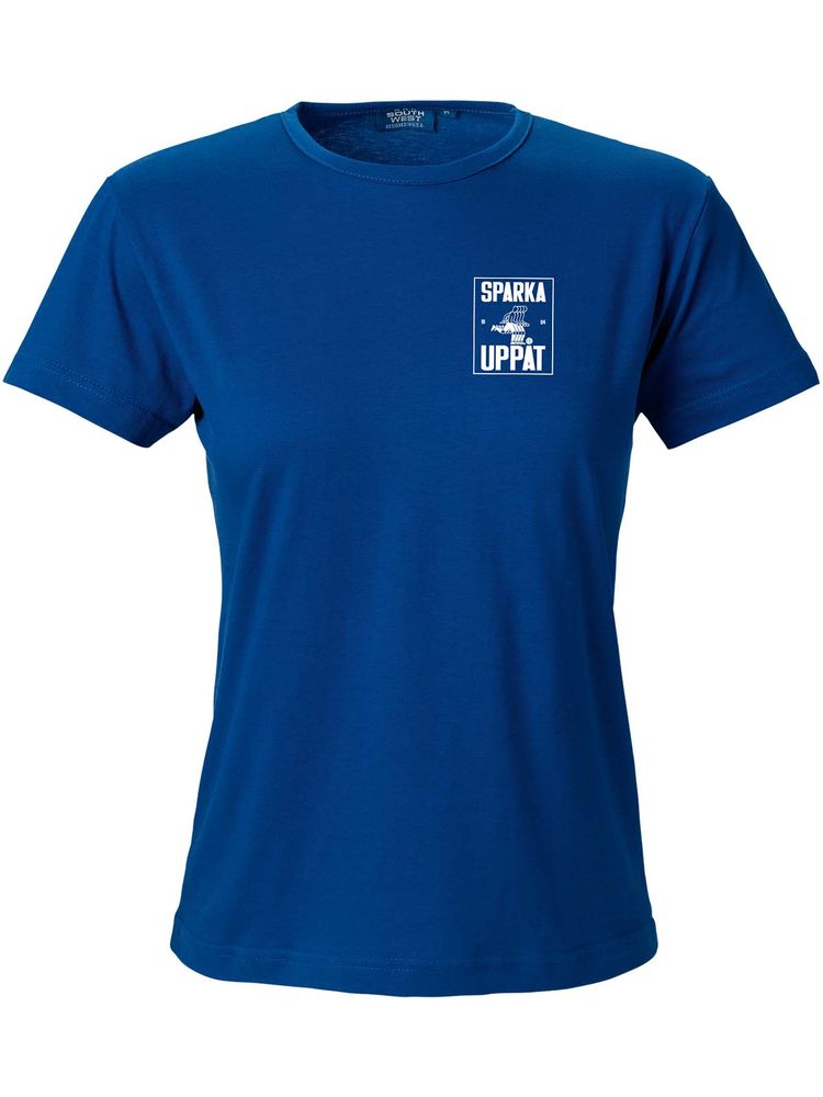 T-shirt Dam, Blå - Sparka Uppåt (liten logo)
