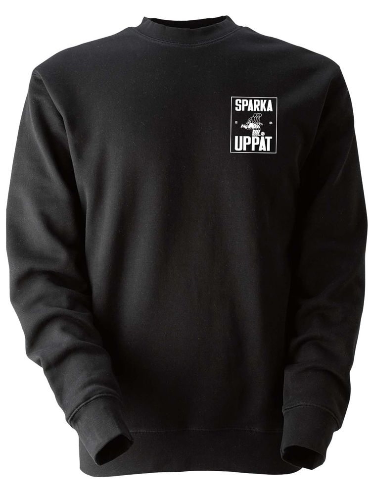 Collegetröja, Svart - Sparka Uppåt (liten logo)
