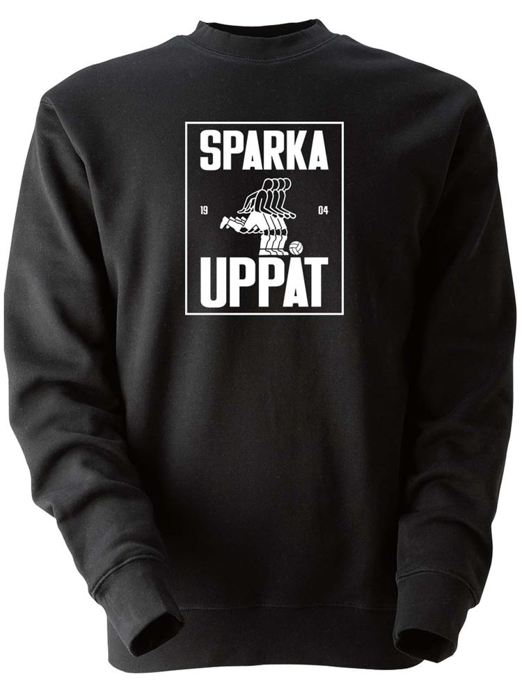 Collegetröja, Svart - Sparka Uppåt (stor logo)