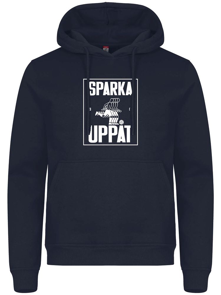 Hoodie, Navy - Sparka Uppåt (stor logo)