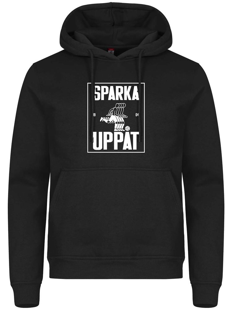 Hoodie, Black - Sparka Uppåt (stor logo)
