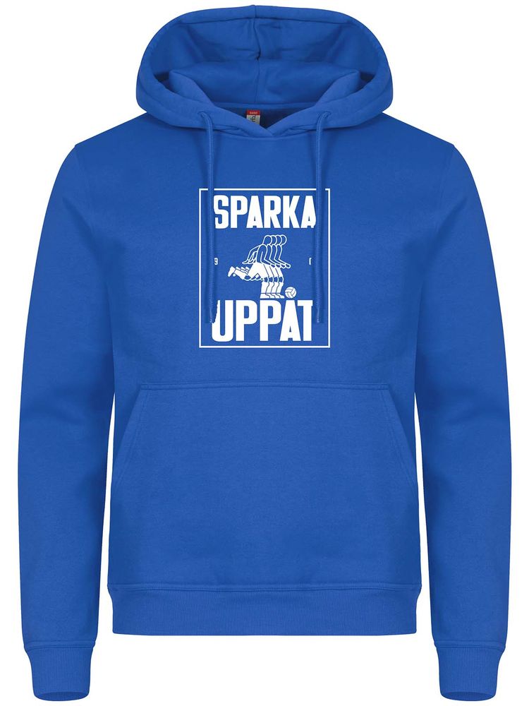 Hoodie, Blue - Sparka Uppåt (stor logo)