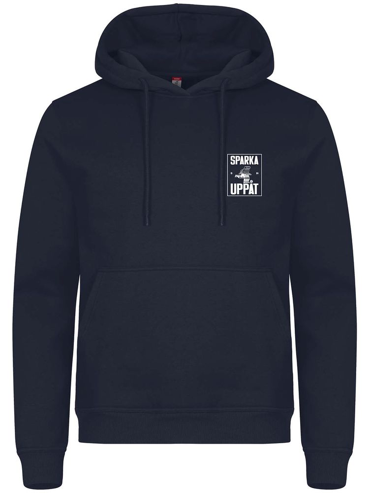 Hoodie, Navy - Sparka Uppåt (liten logo)