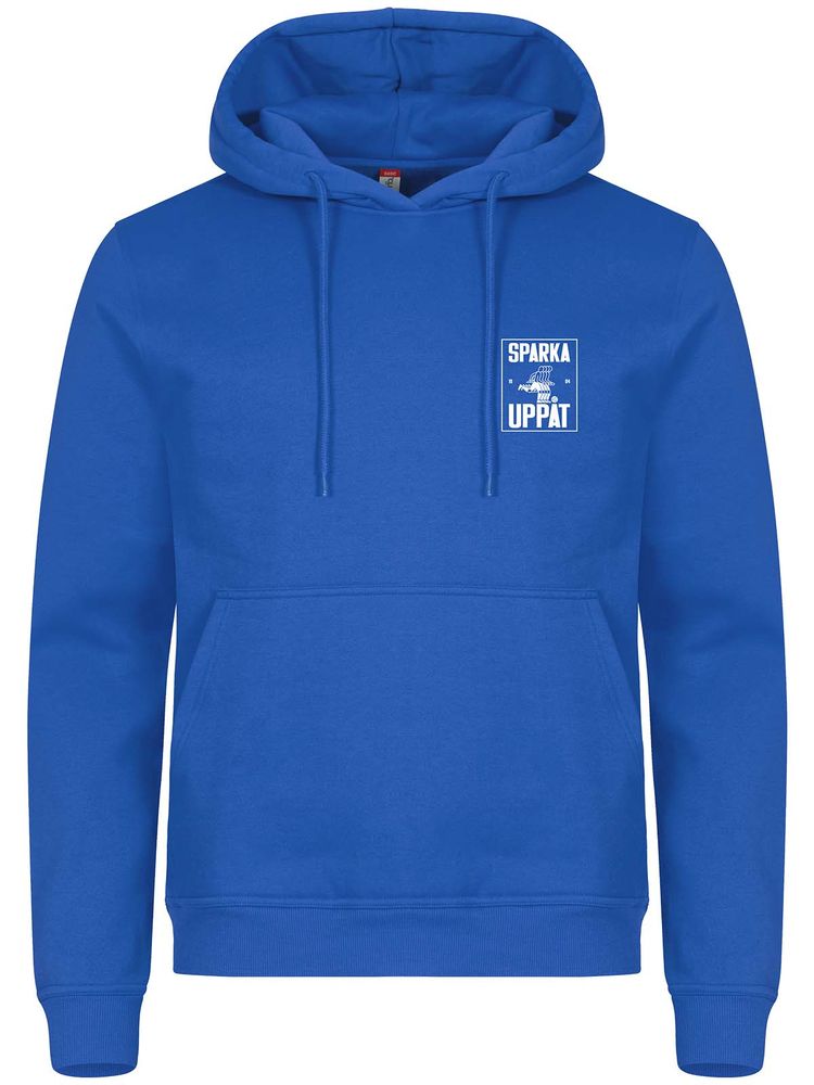 Hoodie, Blue - Sparka Uppåt (liten logo)