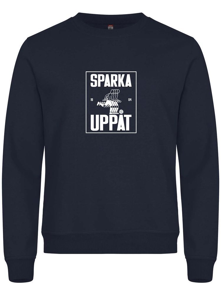 Sweatshirt, Navy - Sparka Uppåt (stor logo)