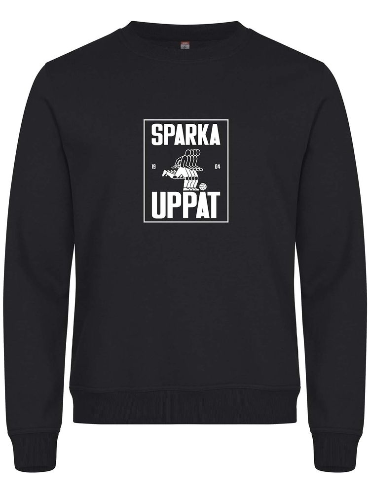 Sweatshirt, Black - Sparka Uppåt (stor logo)