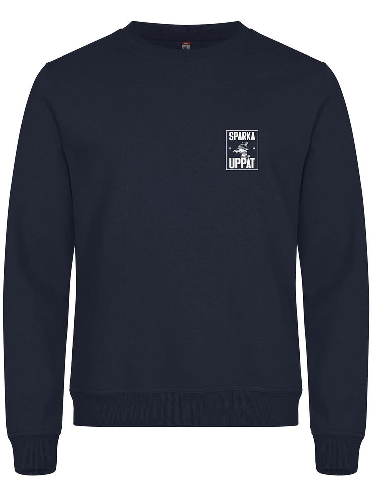 Sweatshirt, Navy - Sparka Uppåt (liten logo)