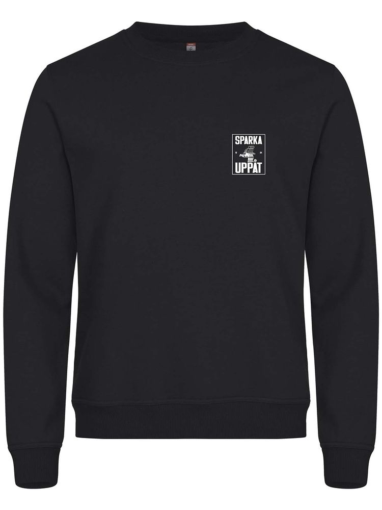 Sweatshirt, Black - Sparka Uppåt (liten logo)