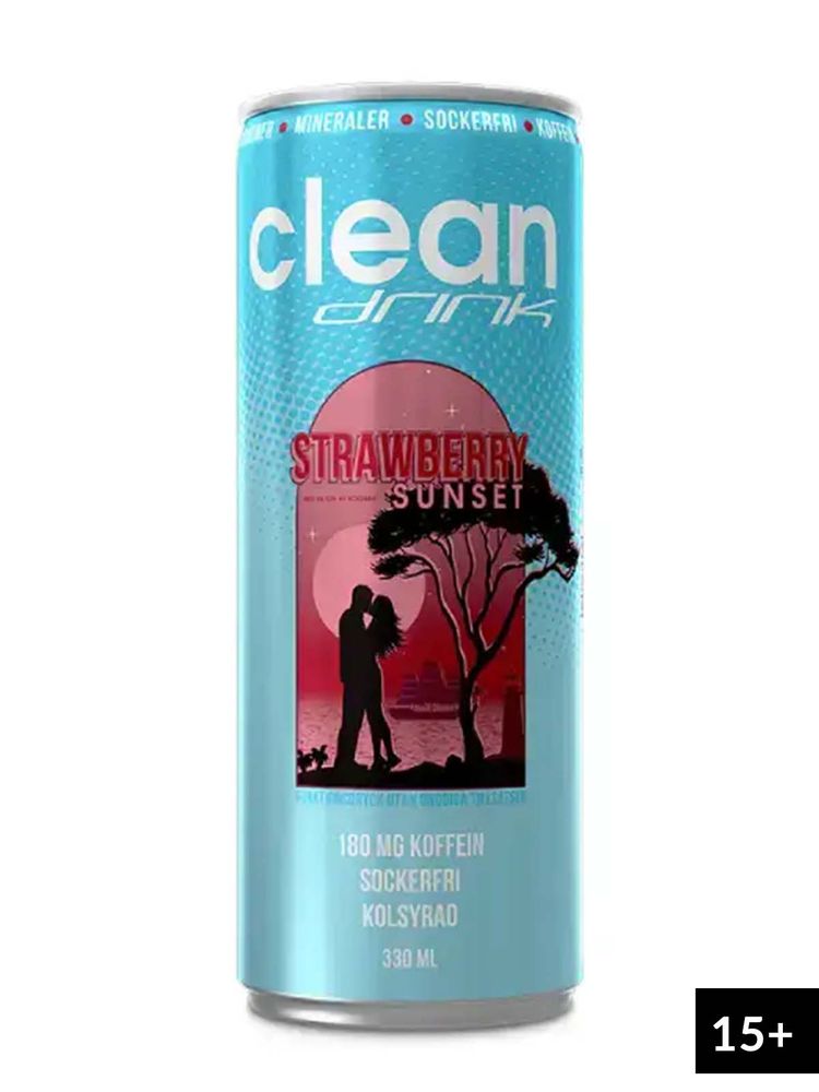 CLEAN Drink - Energidryck, 33 cl - Strawberry Sunset