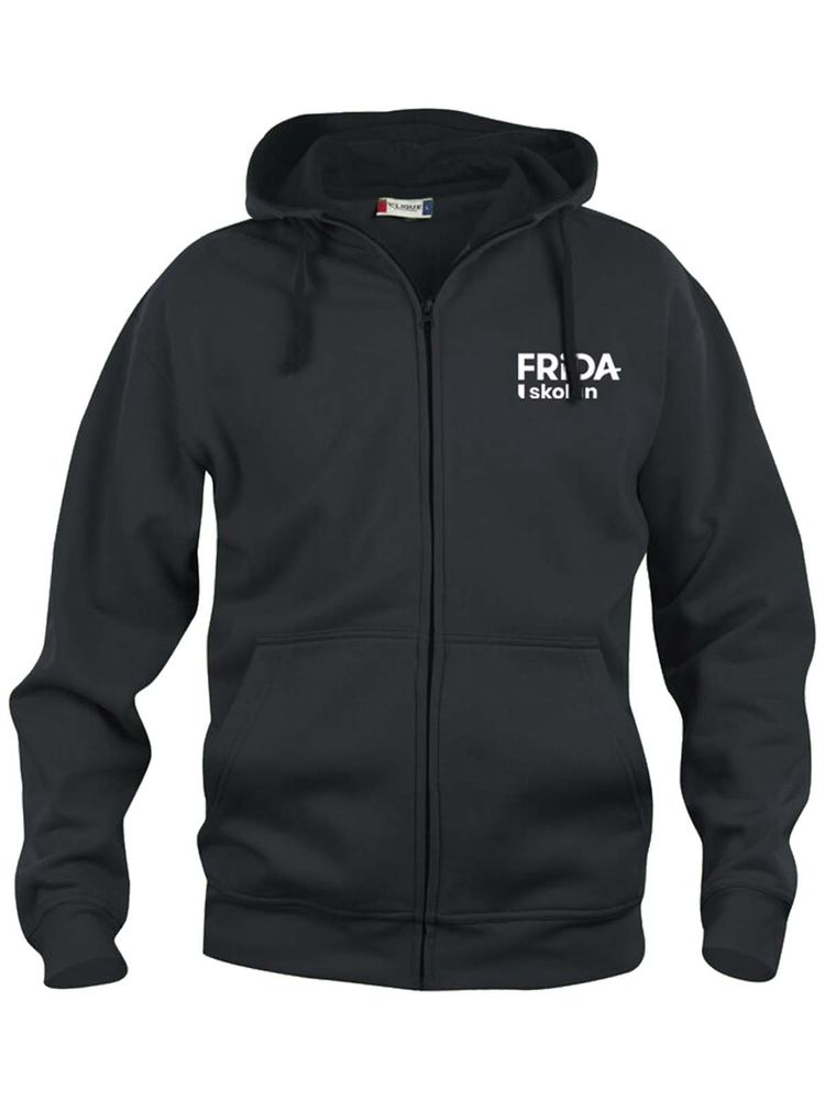 Hoodtröja med dragkedja, Svart (Fridaskolan)