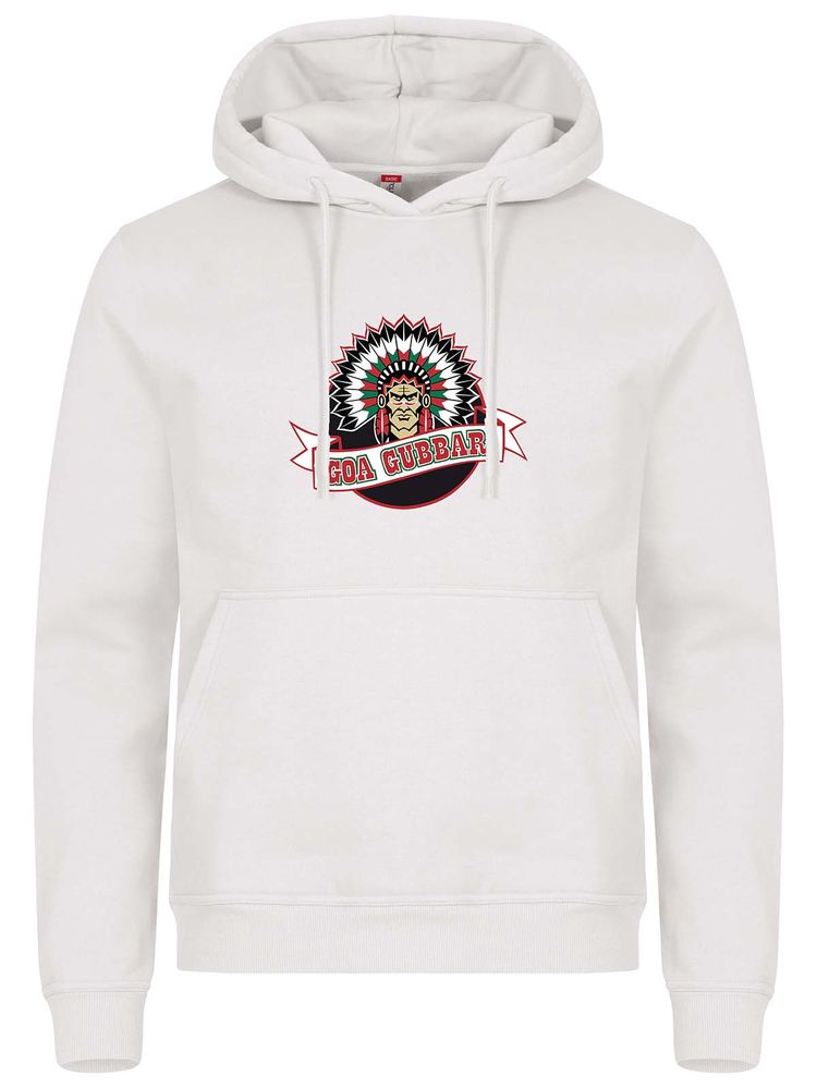 Hoodtröja - Stor hövding, Vit (Goa Gubbar Supportershop)