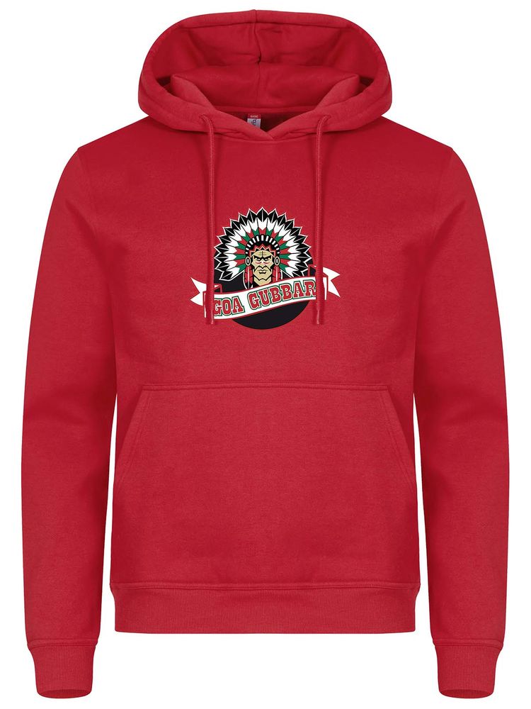 Hoodtröja - Stor hövding, Röd (Goa Gubbar Supportershop)