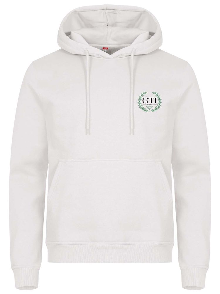 Hoodie - Small wreath, White (GTI:s Gymnasieskola)
