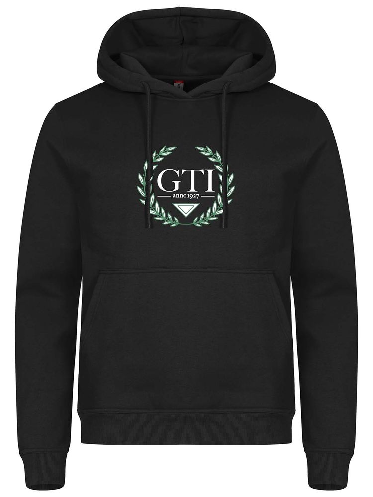 Hoodie - Big wreath, Black (GTI:s Gymnasieskola)
