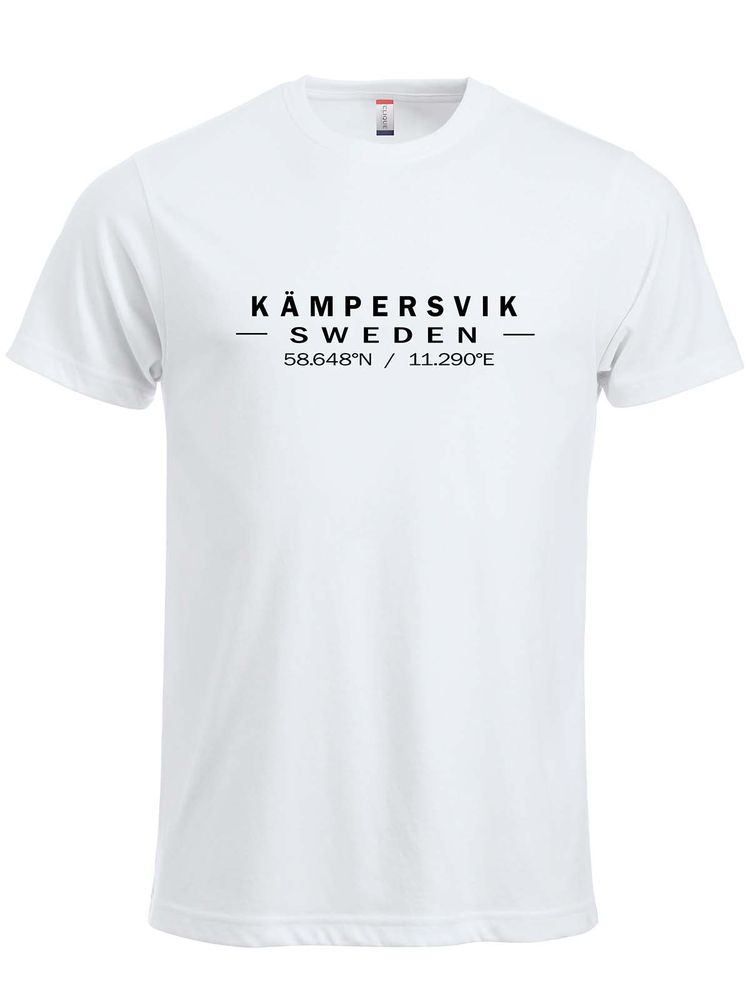 T-shirt - Big text logo, White (Kämpersvik)