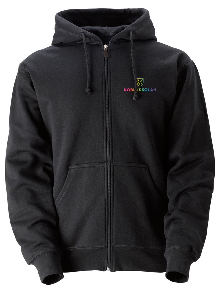 Hoodie with zip, Black #1 (Noblaskolan)