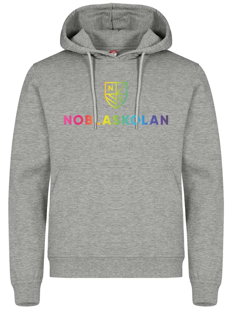 Hoodie - Rainbow, Grey Melange (Noblaskolan)