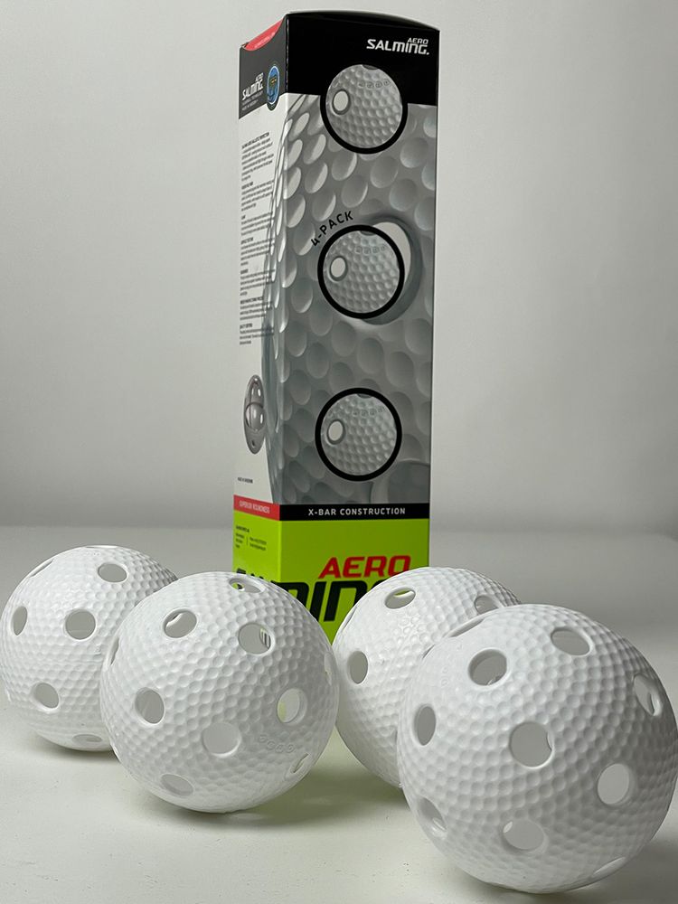 Salming Floorball Ball AERO (4-pack) - White