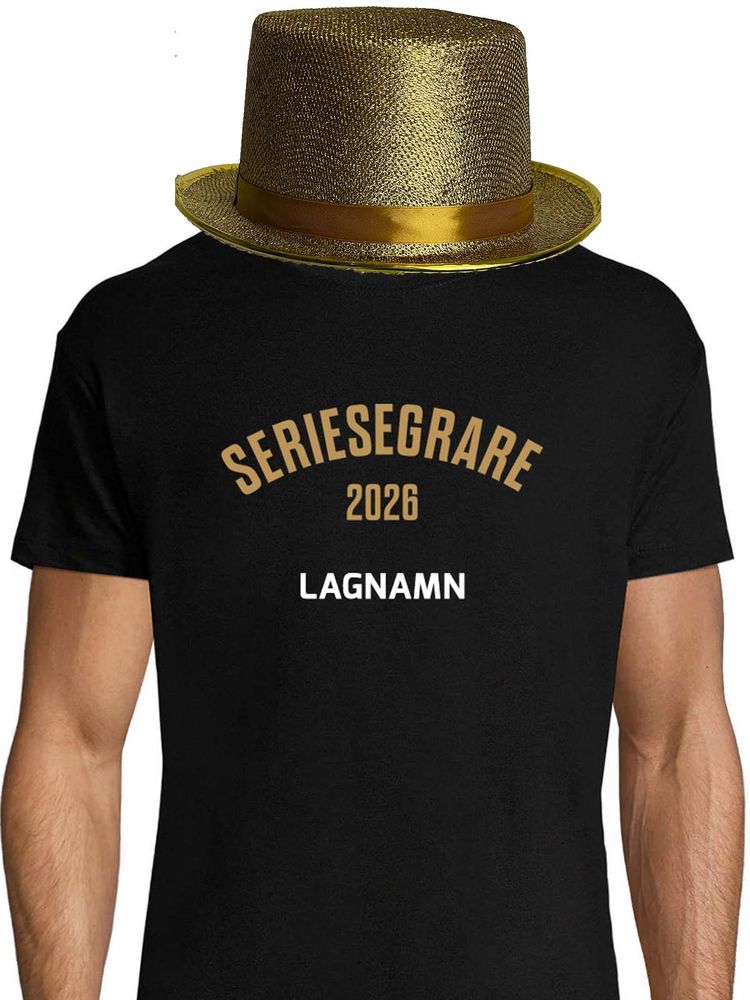 League Champions - T-shirt + Gold Hat, Black